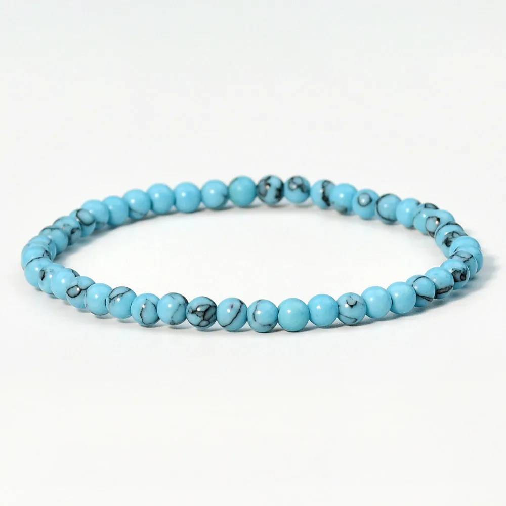 Wholesale Bohemian Classic retro style single circle blue turquoise bracelet beads turquoise bracelet