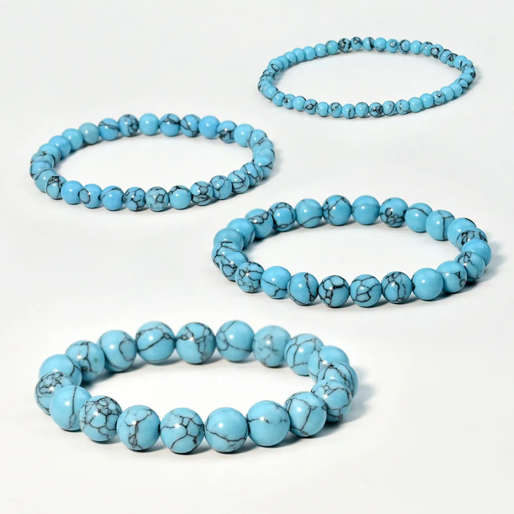 Wholesale Bohemian Classic retro style single circle blue turquoise bracelet beads turquoise bracelet