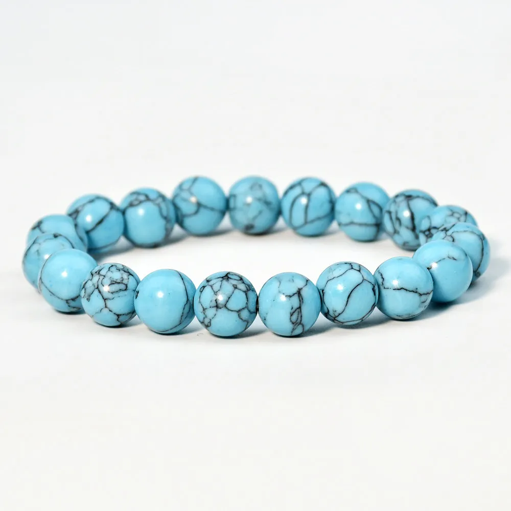 Wholesale Bohemian Classic retro style single circle blue turquoise bracelet beads turquoise bracelet