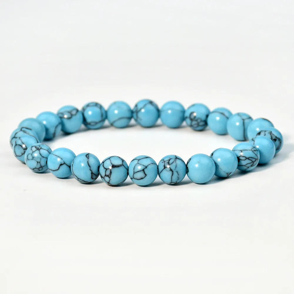 Wholesale Bohemian Classic retro style single circle blue turquoise bracelet beads turquoise bracelet
