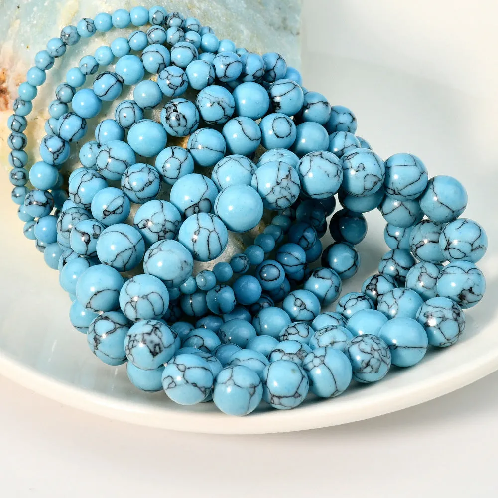 Wholesale Bohemian Classic retro style single circle blue turquoise bracelet beads turquoise bracelet