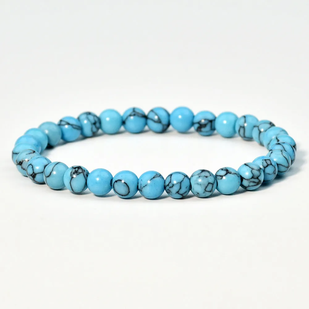 Wholesale Bohemian Classic retro style single circle blue turquoise bracelet beads turquoise bracelet