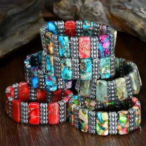 Wholesale Bohemian Colored Imperial Stone Vintage Beaded Bracelet