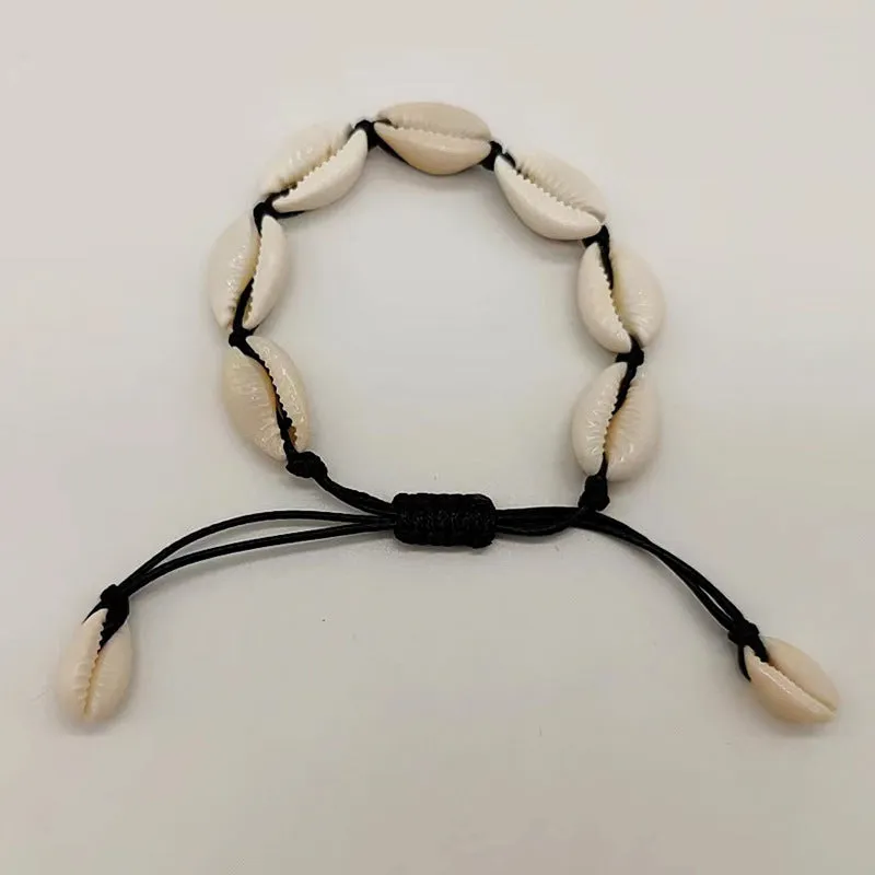 Wholesale Bohemian Colored Rope Braided Natural Shell Bracelets