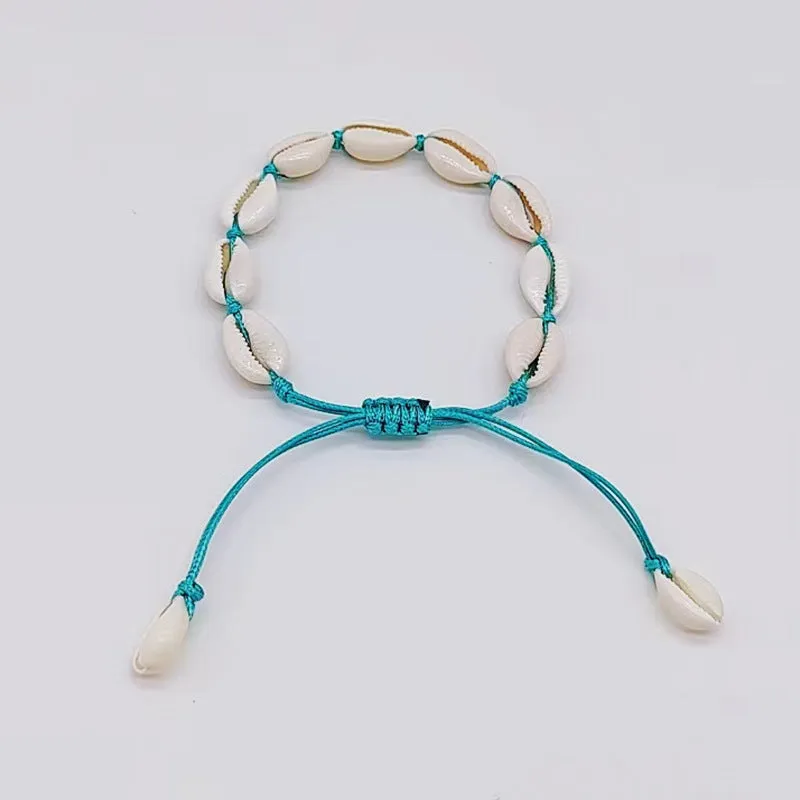 Wholesale Bohemian Colored Rope Braided Natural Shell Bracelets
