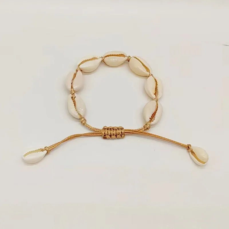 Wholesale Bohemian Colored Rope Braided Natural Shell Bracelets