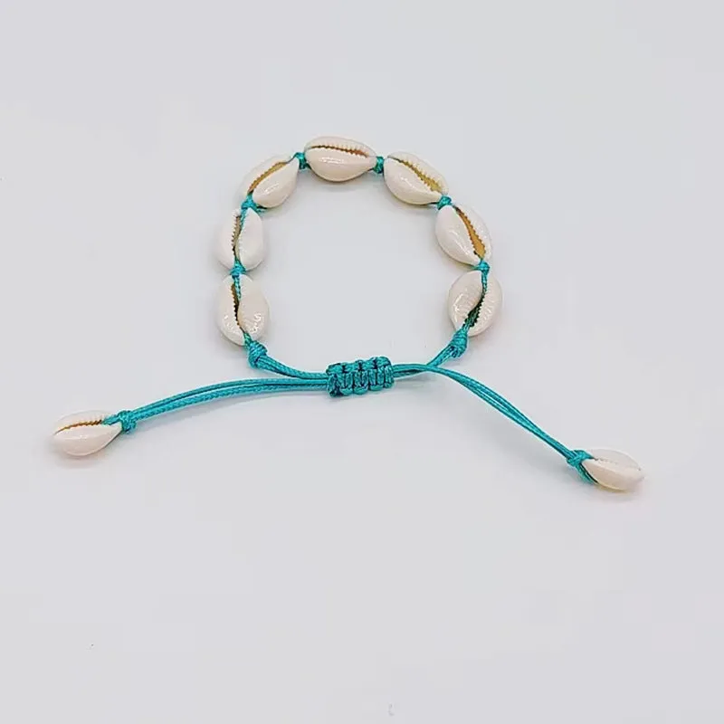 Wholesale Bohemian Colored Rope Braided Natural Shell Bracelets