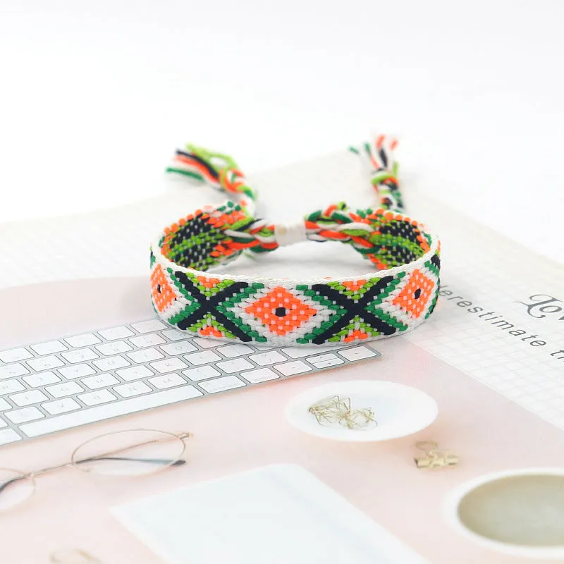 Wholesale Bohemian Colored Woven Polyester Bracelet
