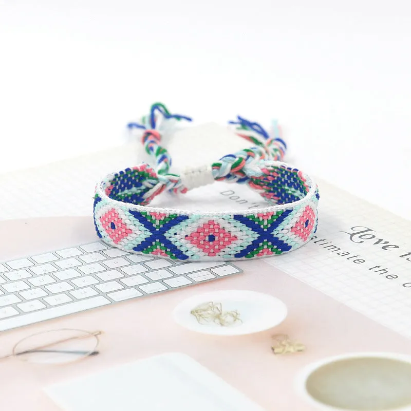 Wholesale Bohemian Colored Woven Polyester Bracelet