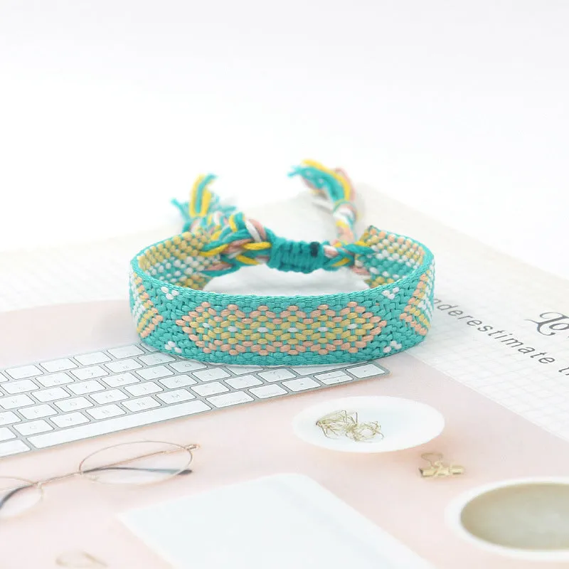 Wholesale Bohemian Colored Woven Polyester Bracelet