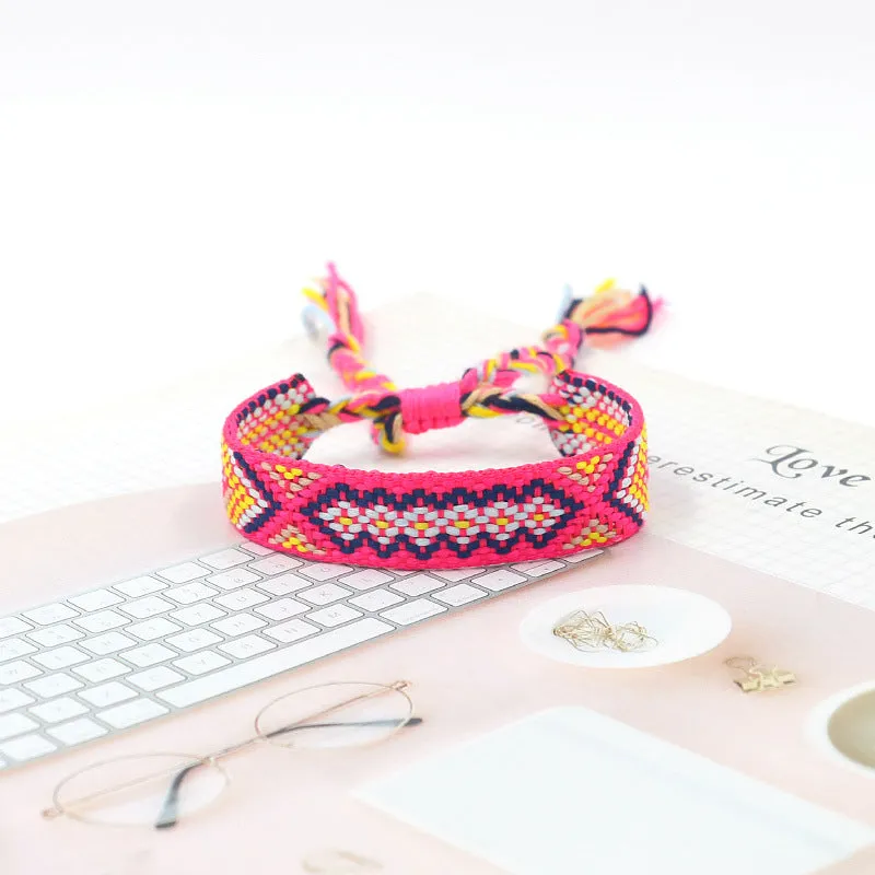 Wholesale Bohemian Colored Woven Polyester Bracelet