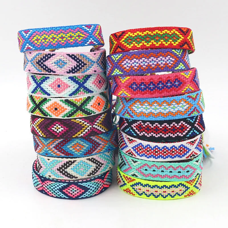 Wholesale Bohemian Colored Woven Polyester Bracelet