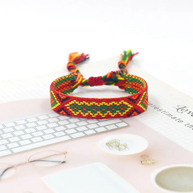 Wholesale Bohemian Colored Woven Polyester Bracelet