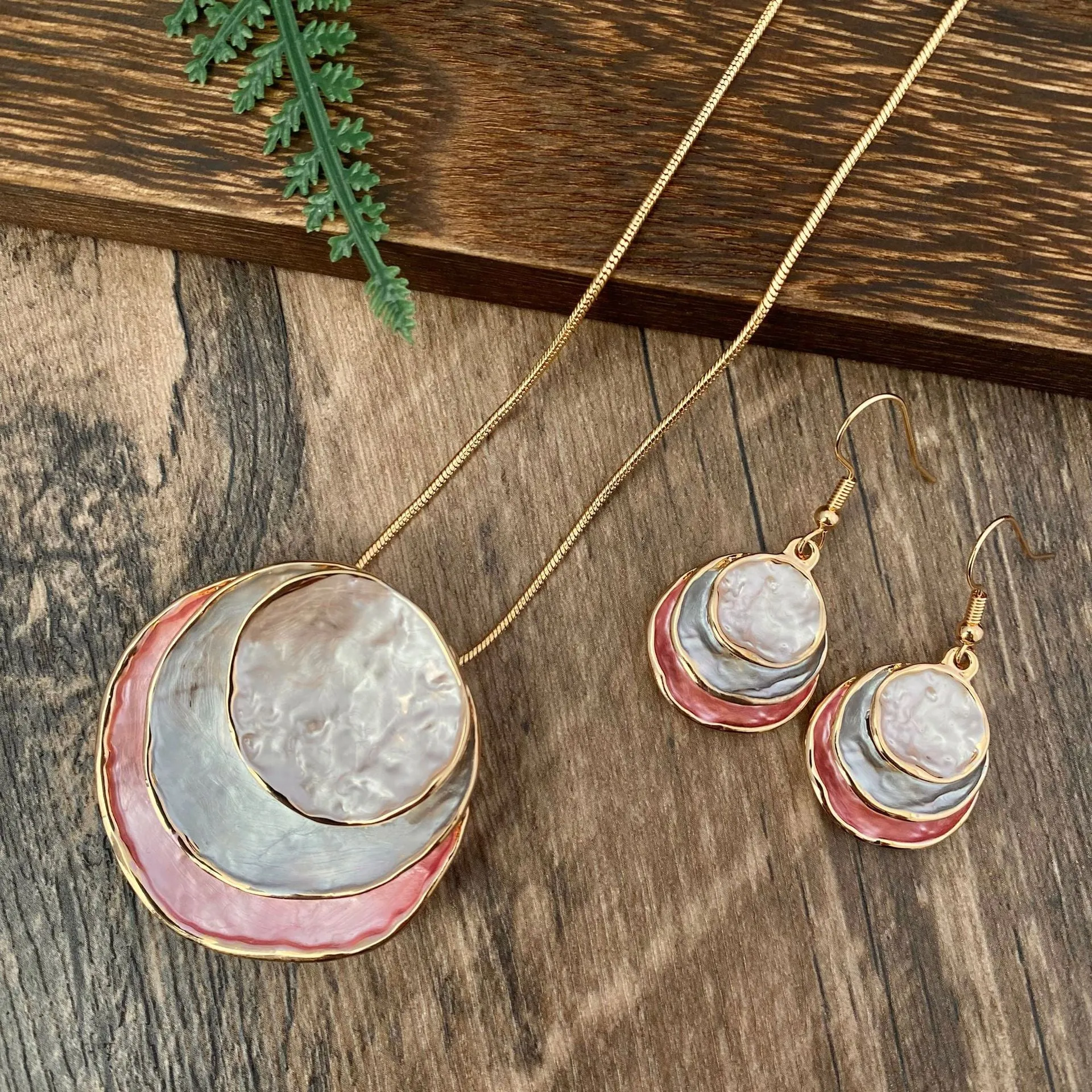 Wholesale Bohemian Colorful Hoop Hollow Dangle Earrings Set Necklaces
