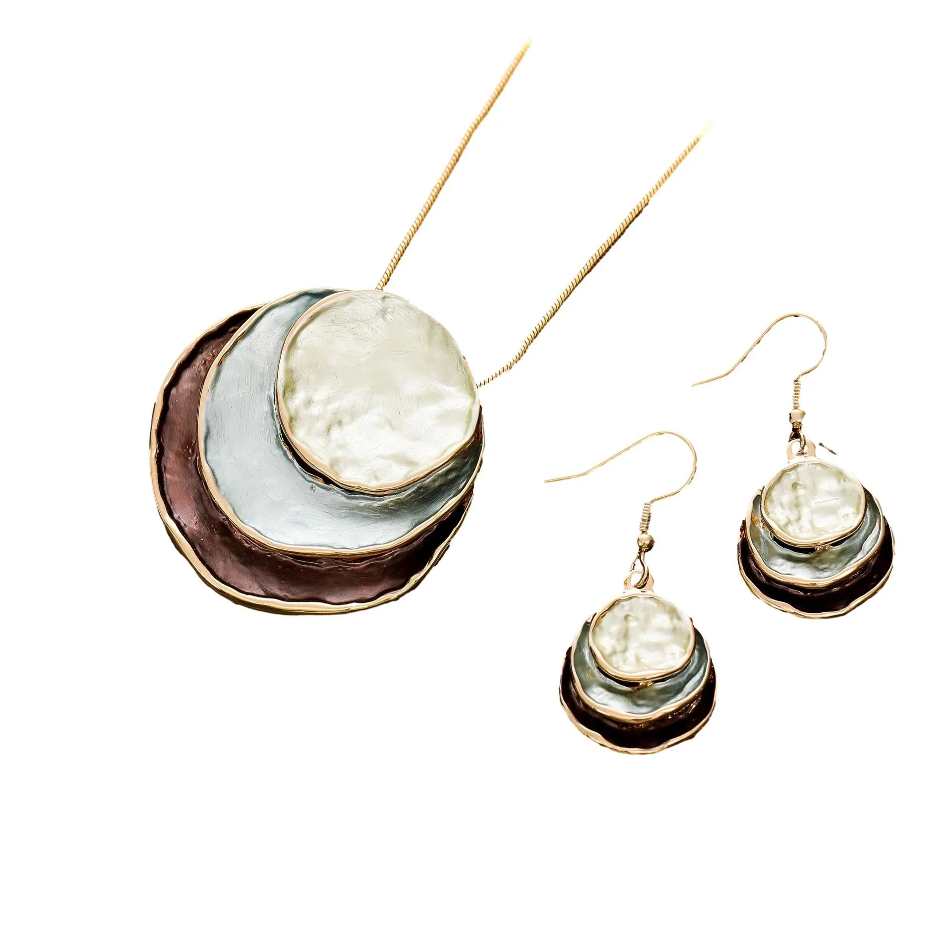 Wholesale Bohemian Colorful Hoop Hollow Dangle Earrings Set Necklaces