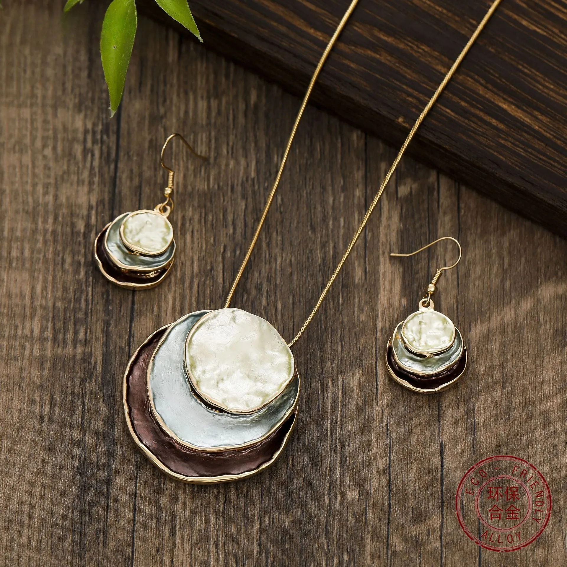 Wholesale Bohemian Colorful Hoop Hollow Dangle Earrings Set Necklaces