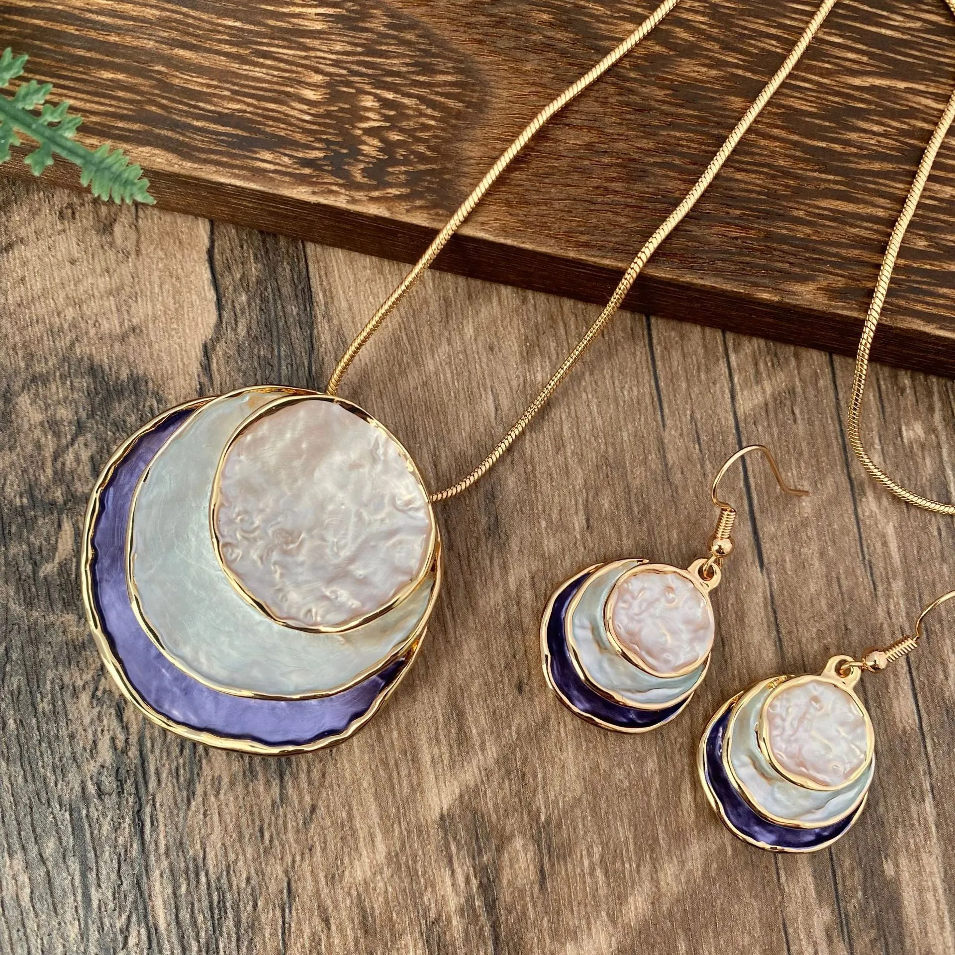 Wholesale Bohemian Colorful Hoop Hollow Dangle Earrings Set Necklaces