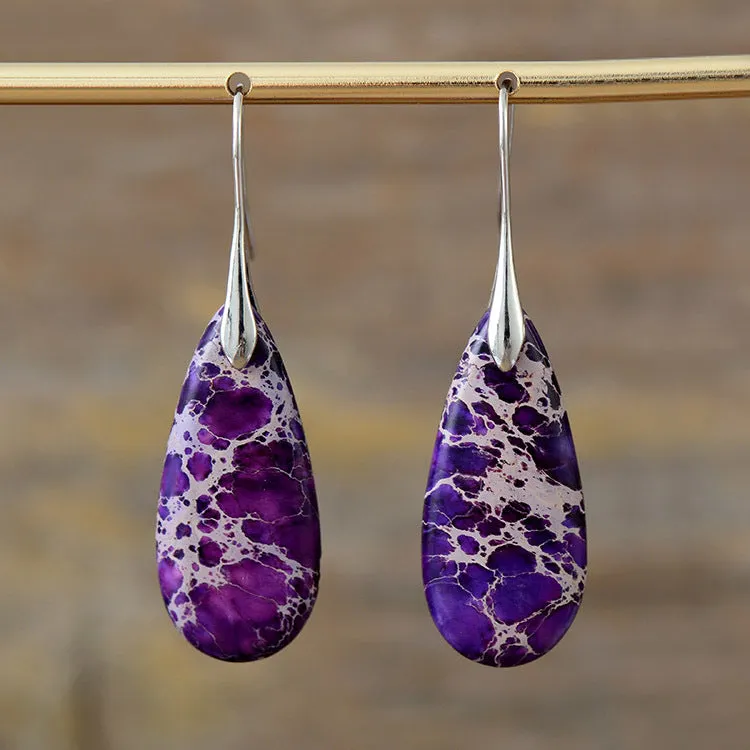 Wholesale Bohemian Droplet Pendant Natural Stone Earrings