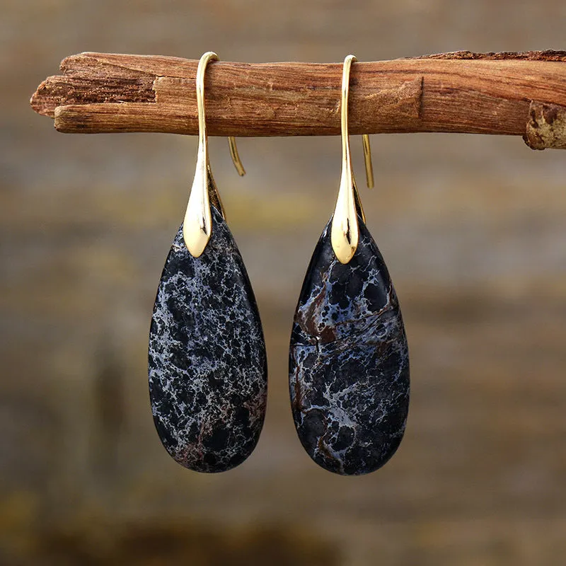 Wholesale Bohemian Droplet Pendant Natural Stone Earrings