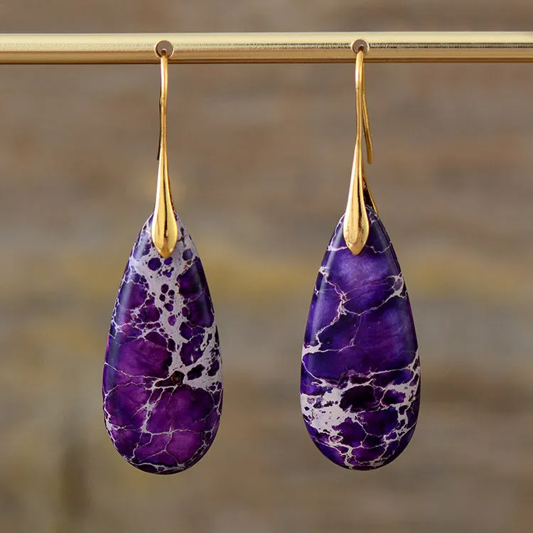 Wholesale Bohemian Droplet Pendant Natural Stone Earrings