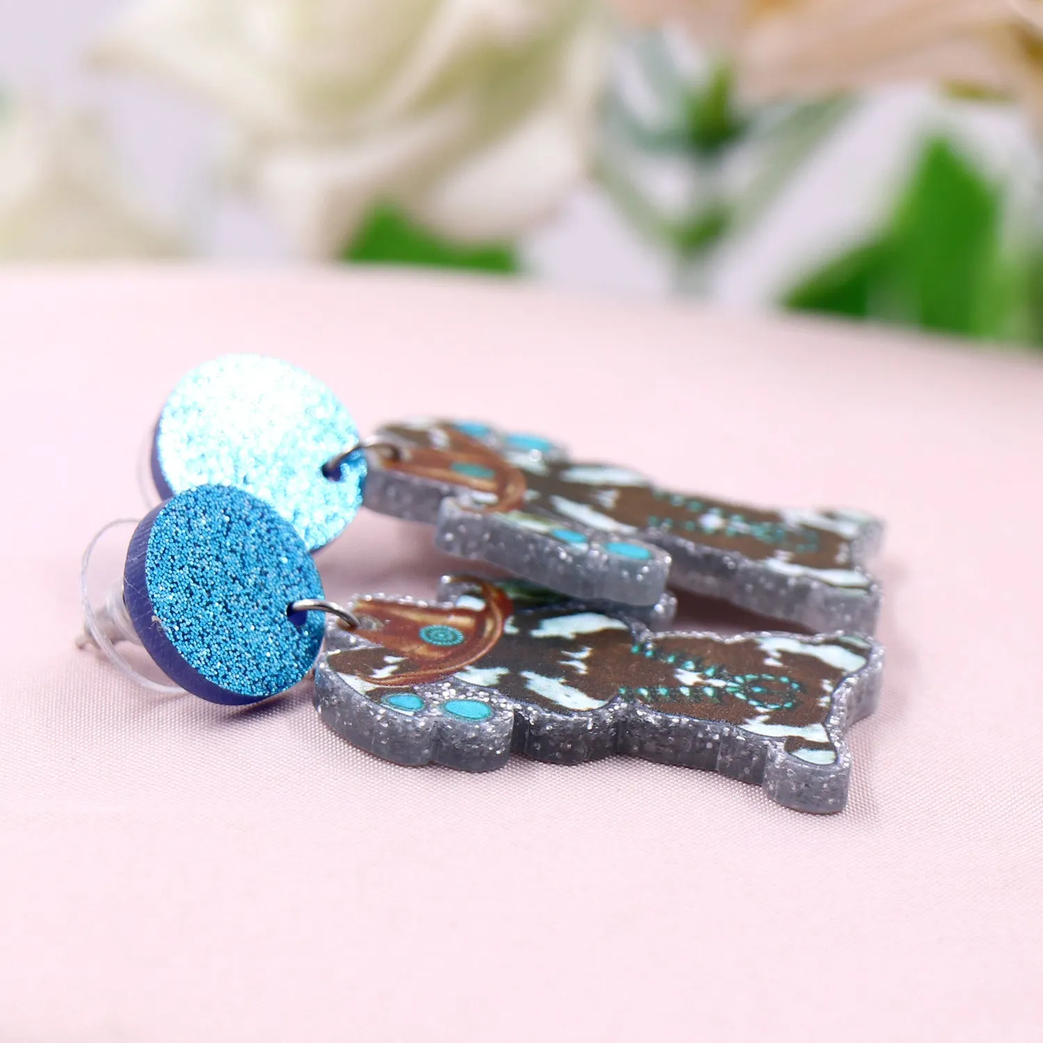 Wholesale Bohemian Easter Bunny Cowboy Hat Acrylic Earrings