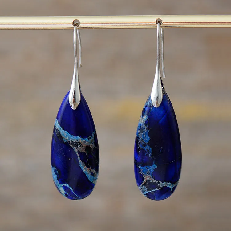Wholesale Bohemian Emperor Stone Droplet Pendant Earrings