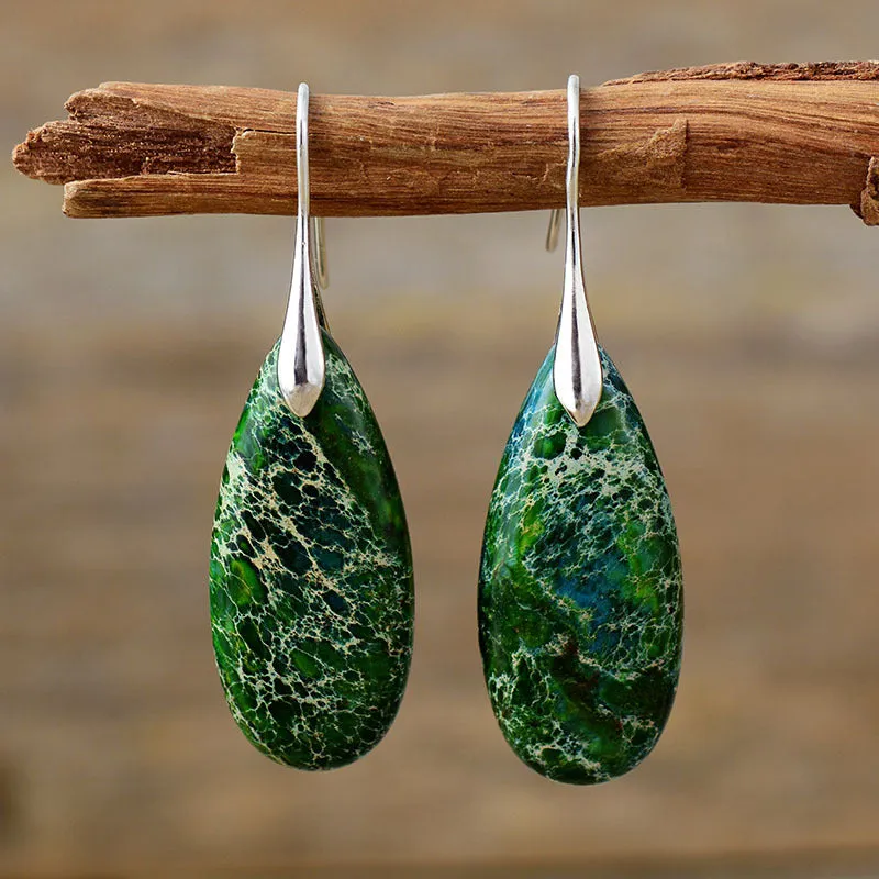 Wholesale Bohemian Emperor Stone Droplet Pendant Earrings