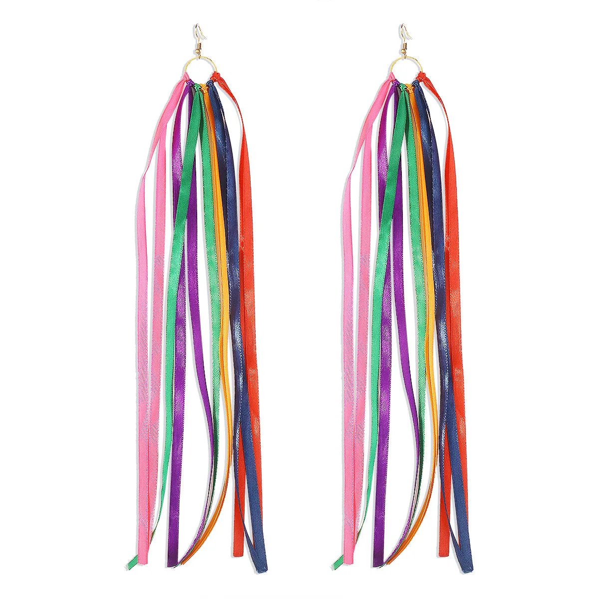 Wholesale Bohemian Ethnic Style Beach Big Hoop Tassel Earrings