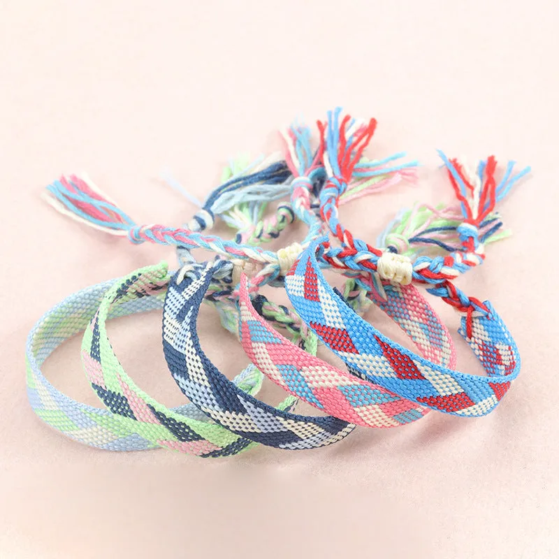 Wholesale Bohemian Ethnic Style Cotton and Linen Braided Bracelets