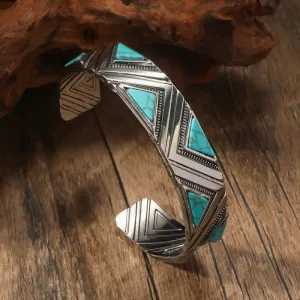 Wholesale Bohemian ethnic turquoise open bracelet