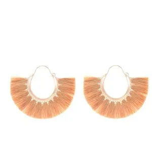 Wholesale Bohemian Fan Shape Long Tassel Vintage Ripple Earrings
