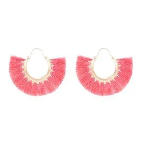 Wholesale Bohemian Fan Shape Long Tassel Vintage Ripple Earrings