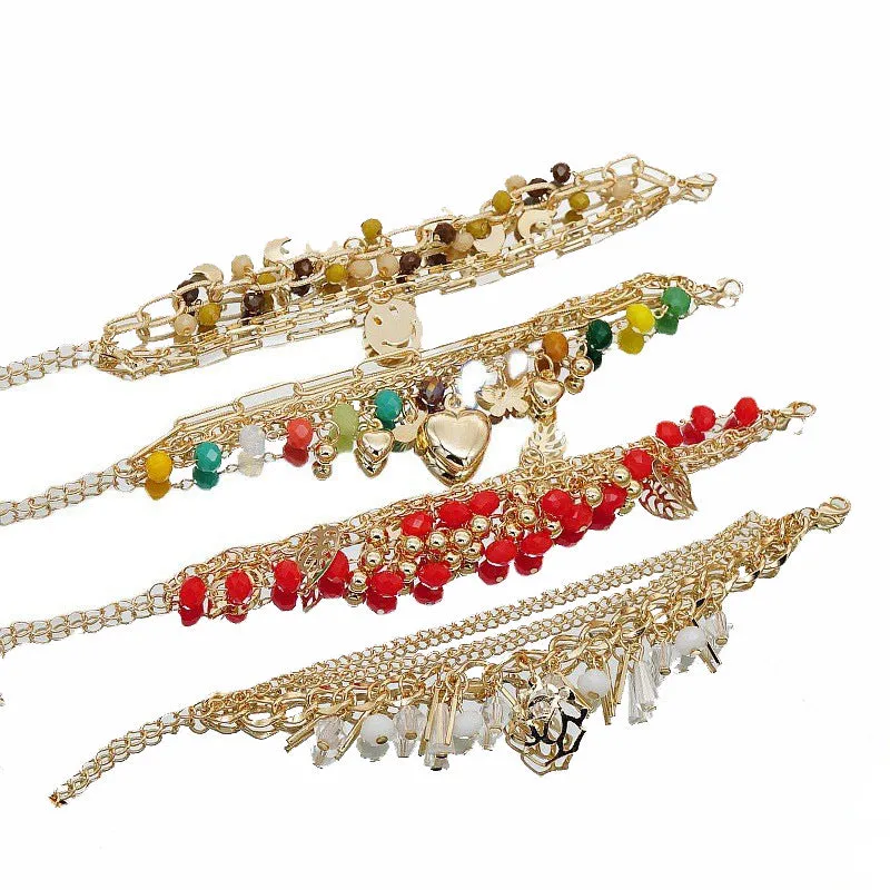 Wholesale Bohemian Flowers and Leaves Resin Bracelet