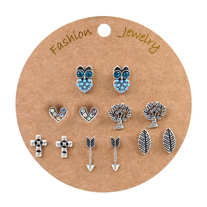 Wholesale Bohemian Gold Large Circle Tassel Earrings Set