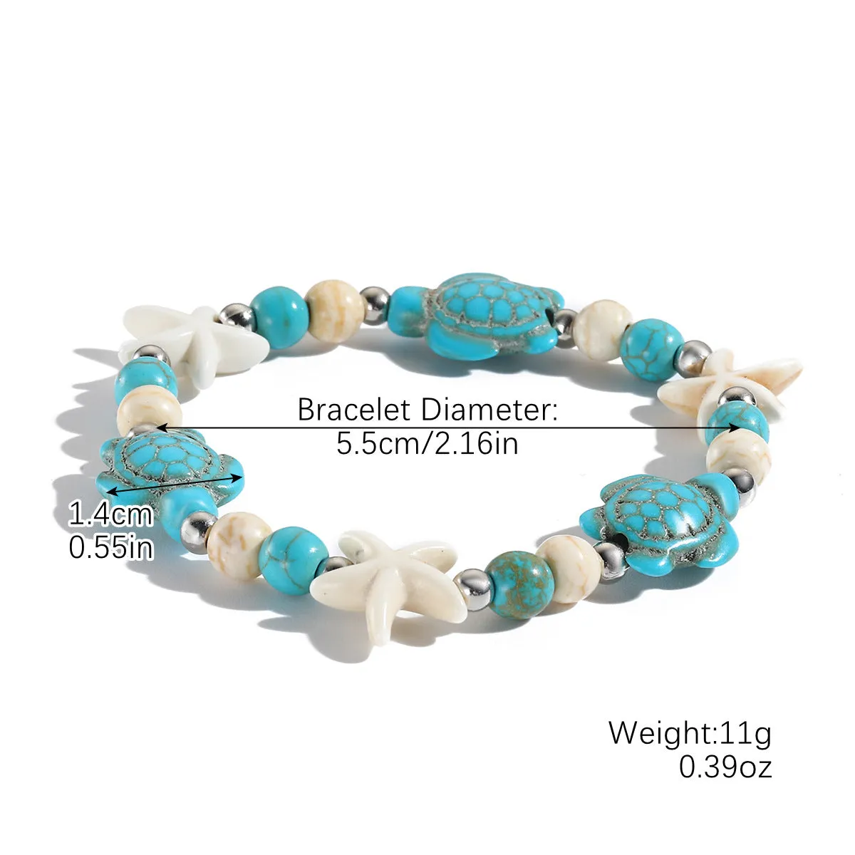 Wholesale Bohemian Handwoven Shell Starfish Knotted Bracelet