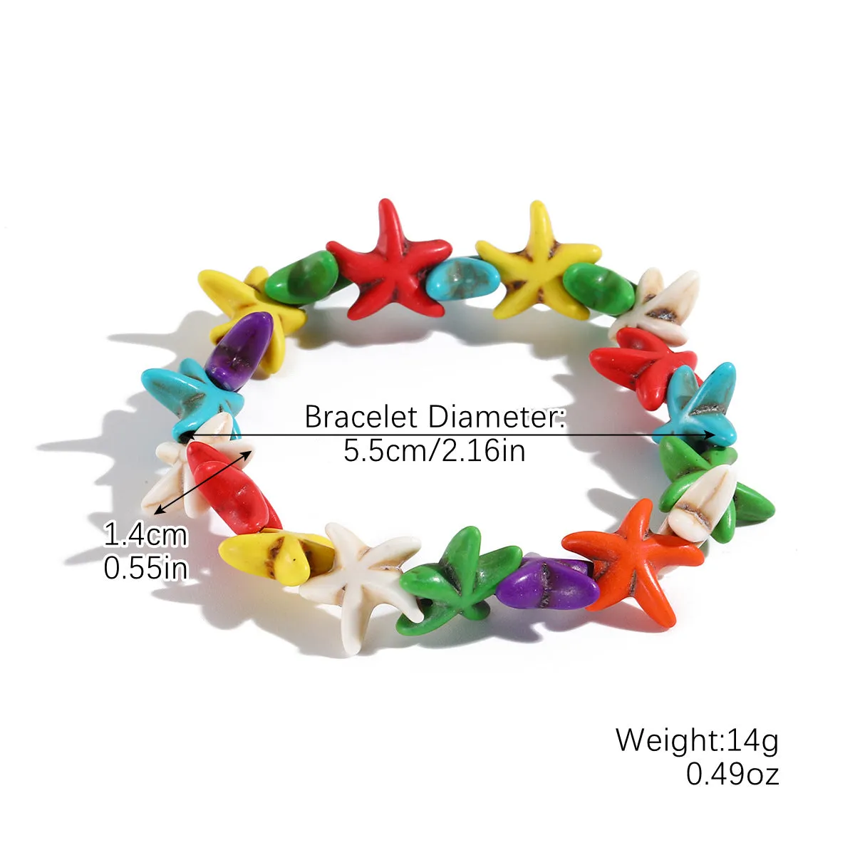 Wholesale Bohemian Handwoven Shell Starfish Knotted Bracelet