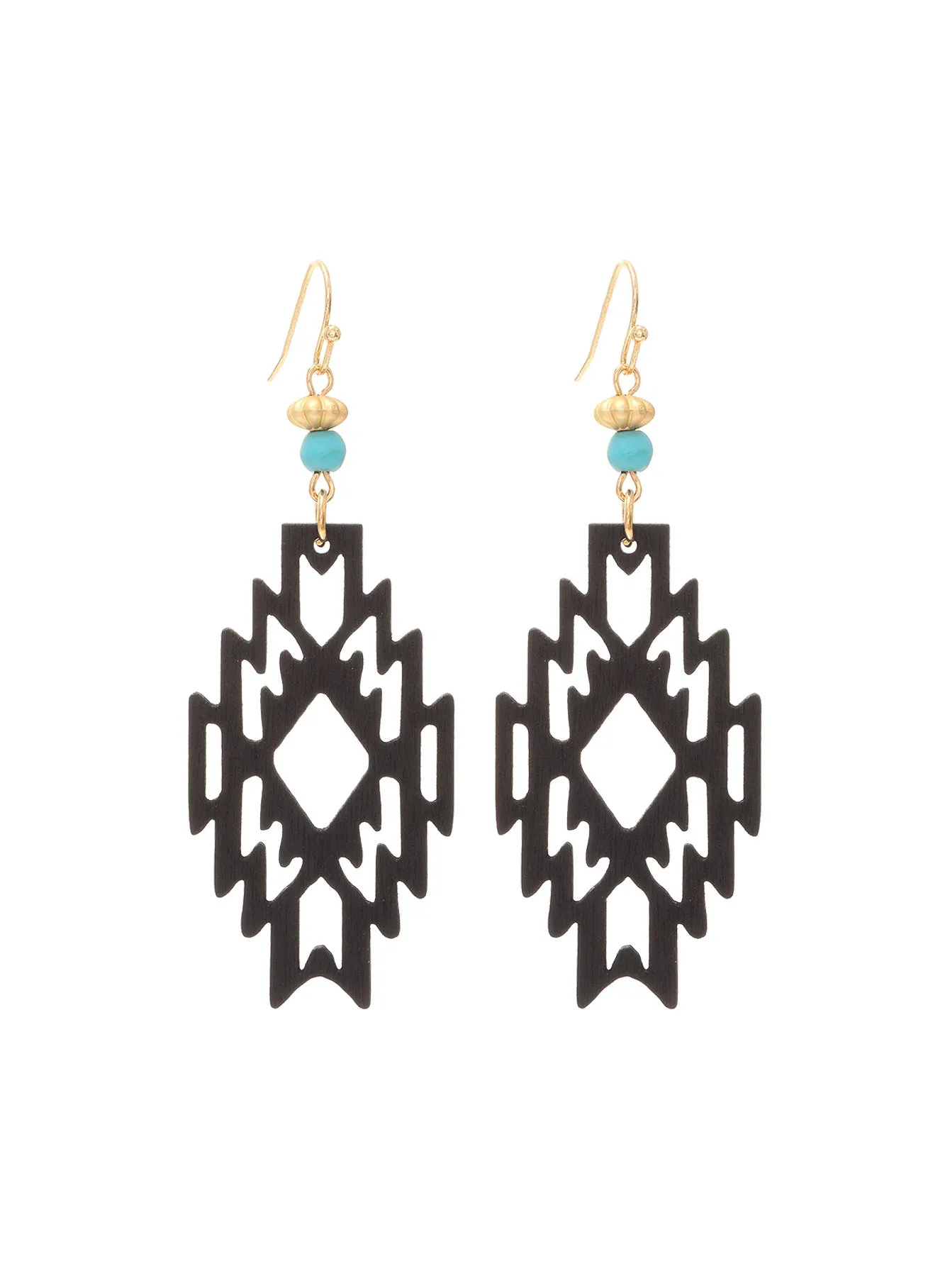 Wholesale Bohemian Hollow Wood Diamond Earrings