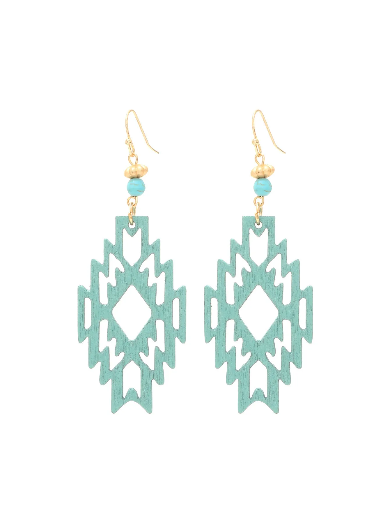 Wholesale Bohemian Hollow Wood Diamond Earrings