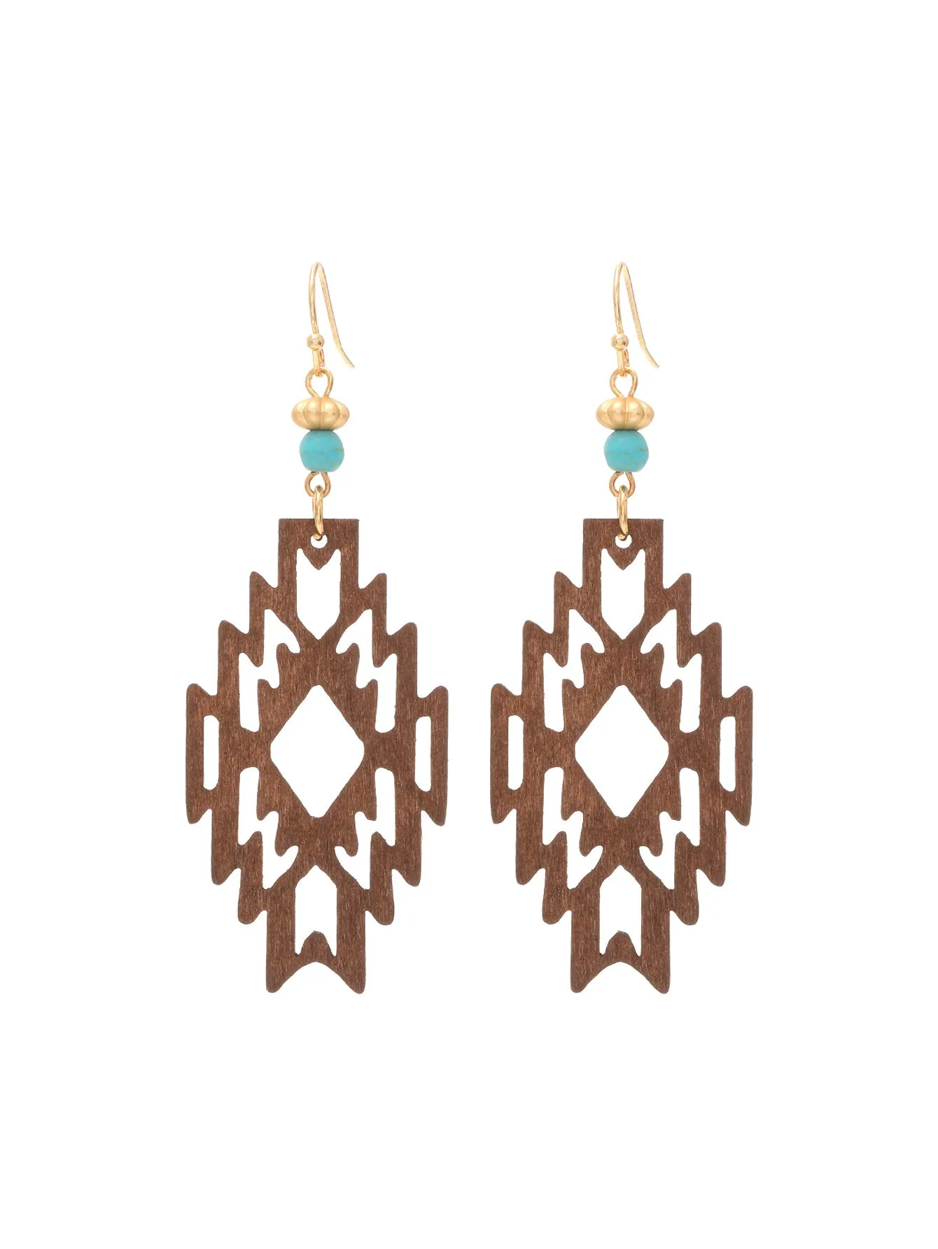Wholesale Bohemian Hollow Wood Diamond Earrings