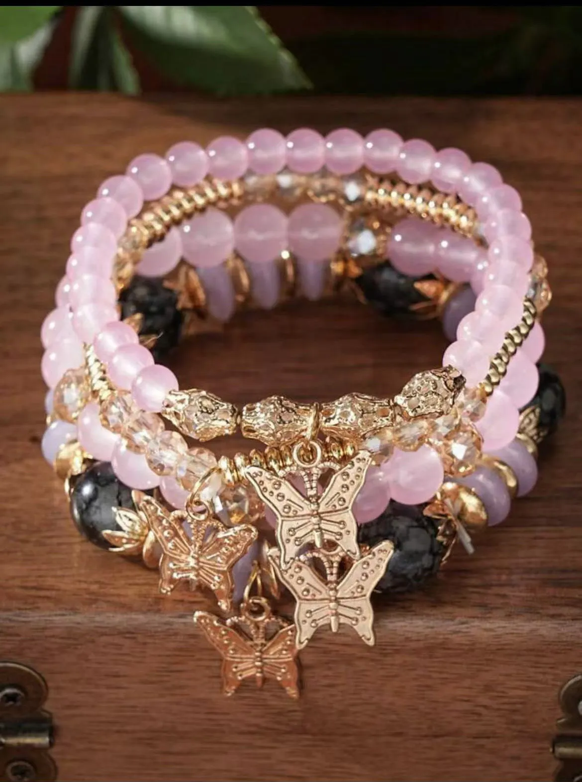 Wholesale Bohemian Imitation Agate Tassel Colorful Butterfly Four-Pack