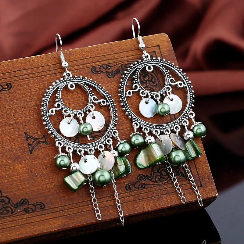 Wholesale  bohemian jewelry ethnic style retro round earrings