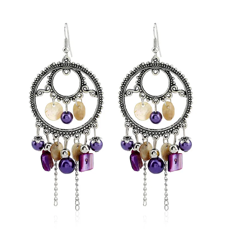 Wholesale  bohemian jewelry ethnic style retro round earrings