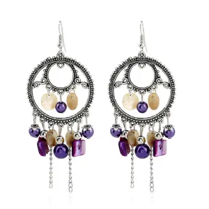 Wholesale  bohemian jewelry ethnic style retro round earrings