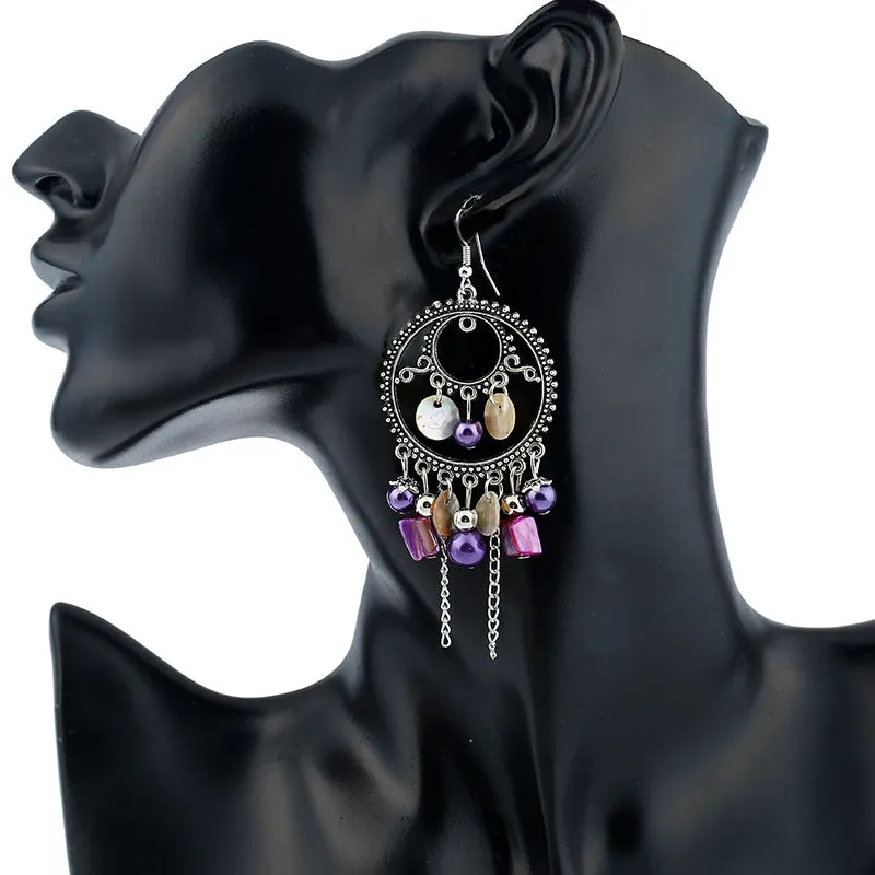 Wholesale  bohemian jewelry ethnic style retro round earrings