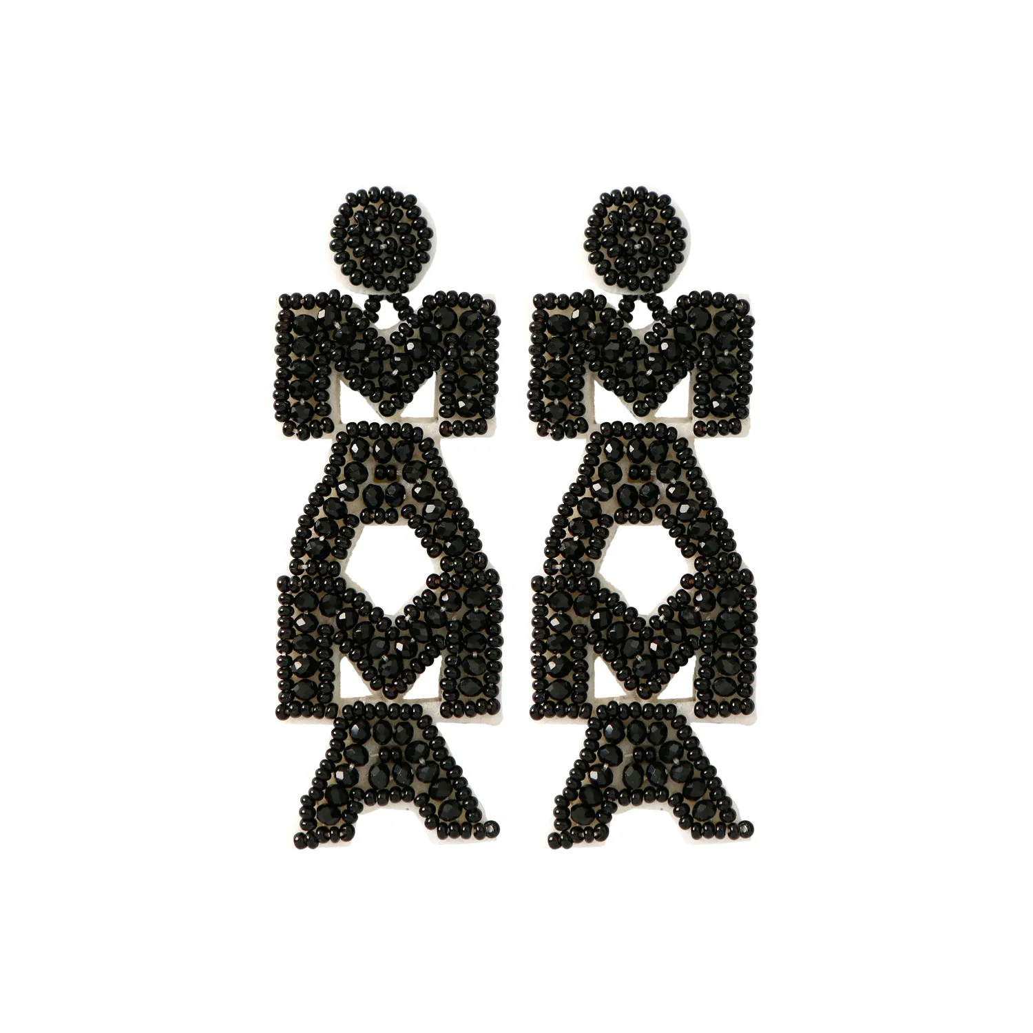 Wholesale Bohemian Mom Mother's Day Vintage Letters Rice Beads Earrings