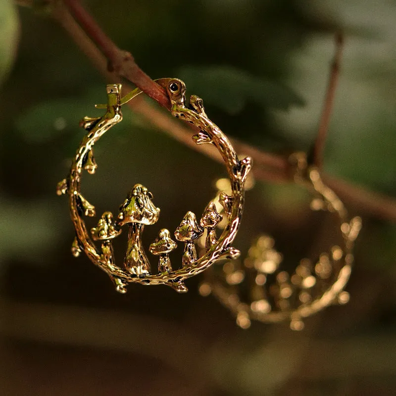 Wholesale Bohemian Mushroom Alloy Earrings