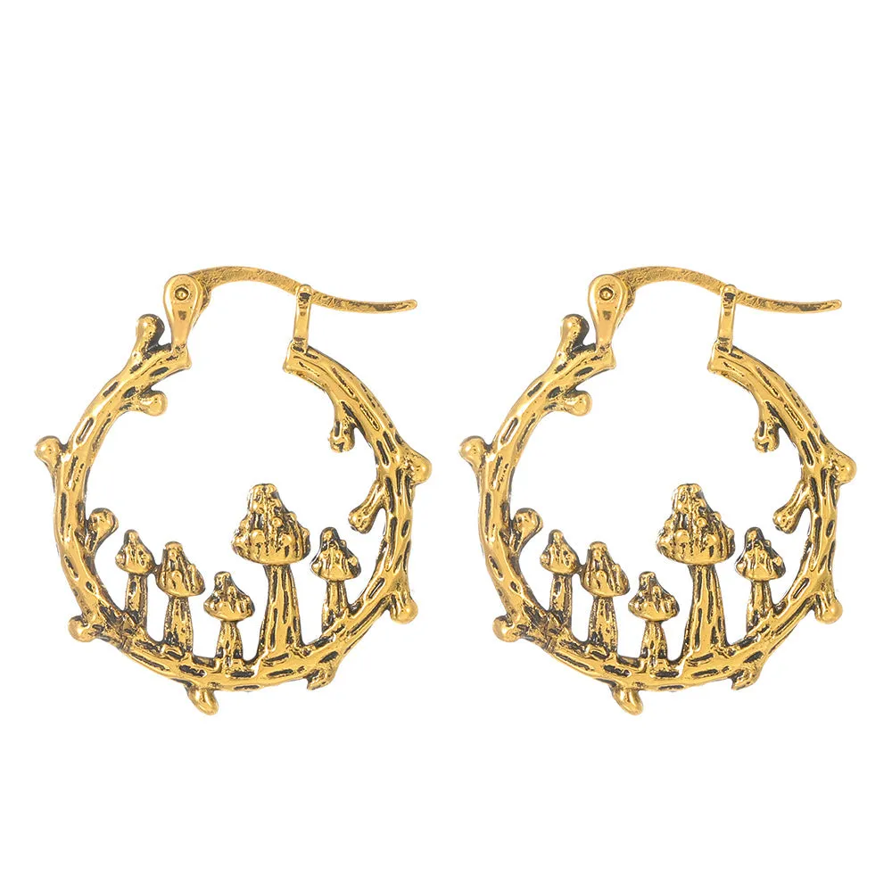 Wholesale Bohemian Mushroom Alloy Earrings