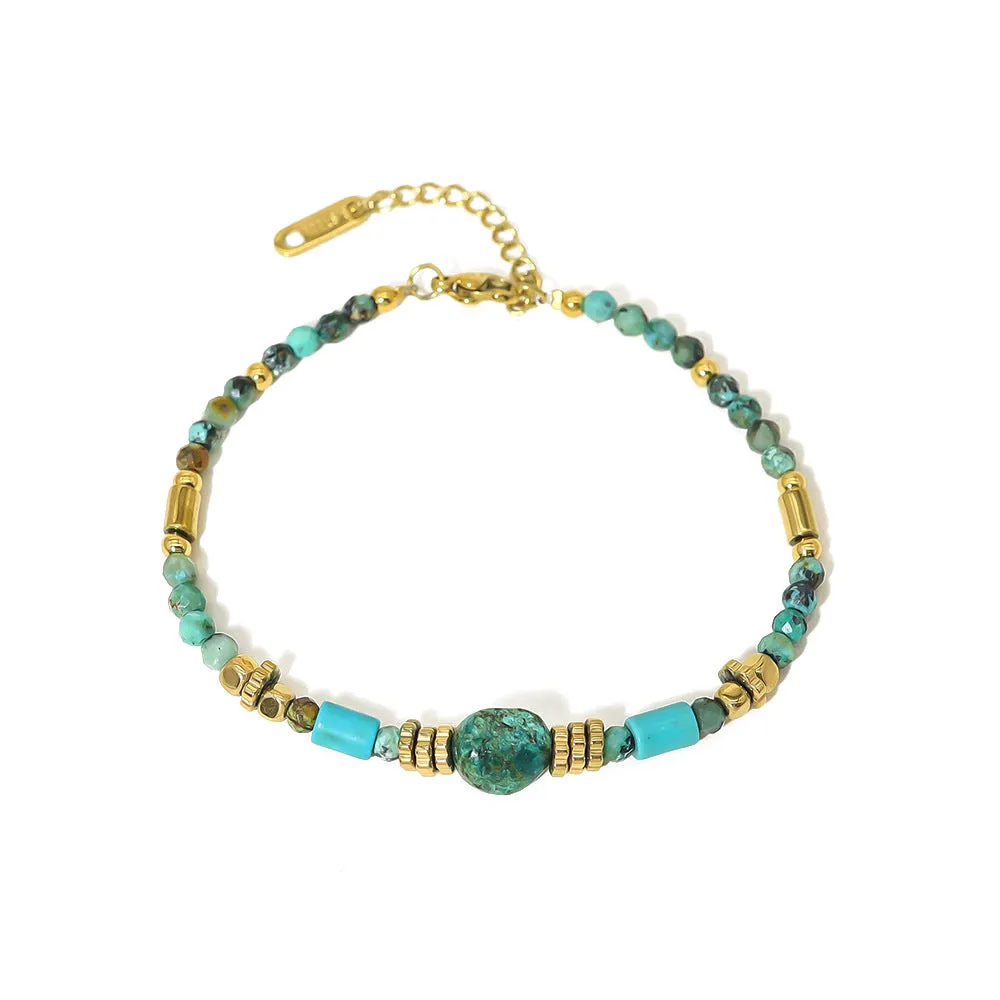 Wholesale Bohemian Natural Stone Braided Bracelet