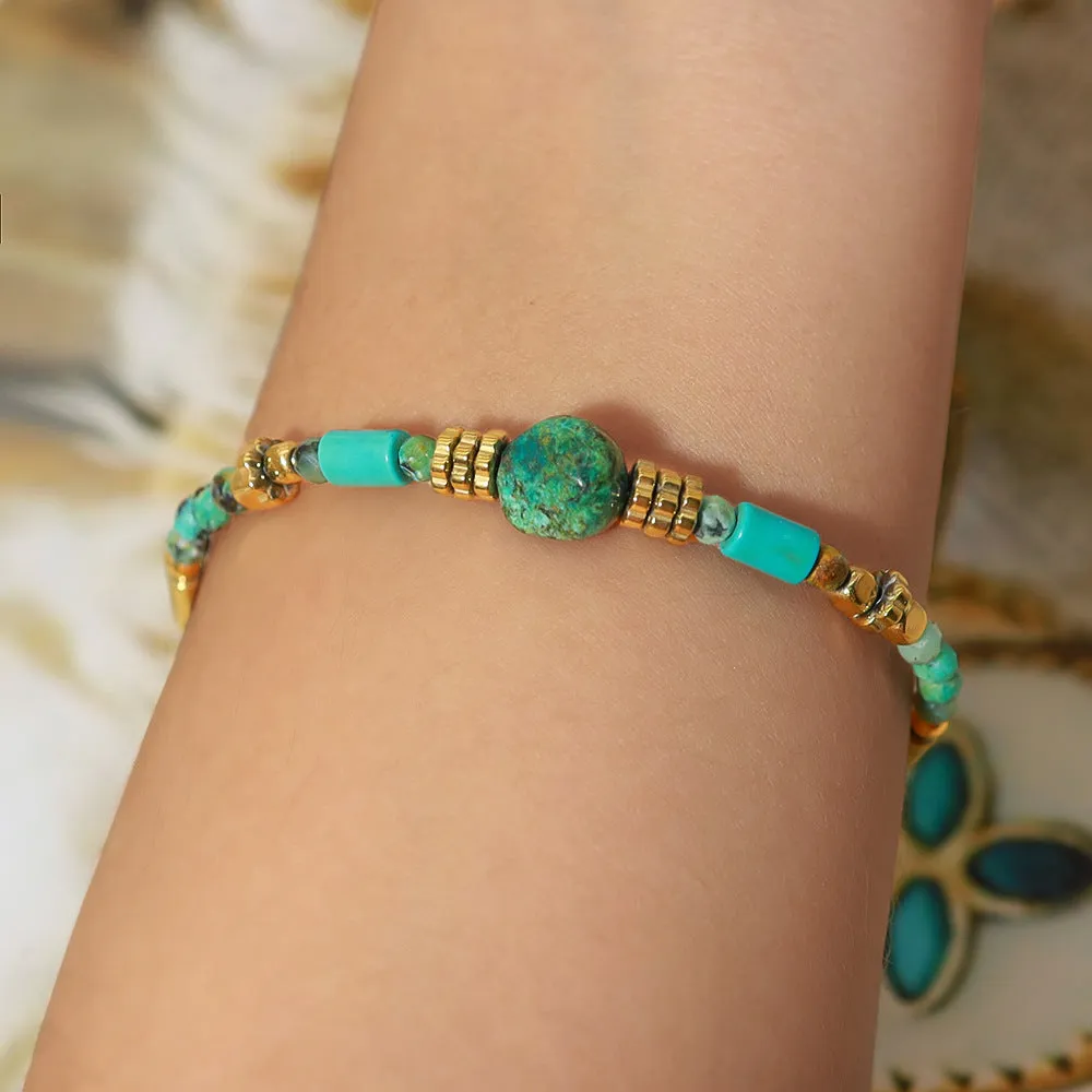 Wholesale Bohemian Natural Stone Braided Bracelet