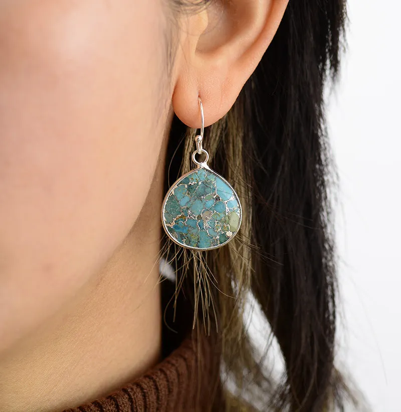 Wholesale Bohemian Natural Stone Water Drop Pendants and Earrings
